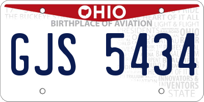 OH license plate GJS5434