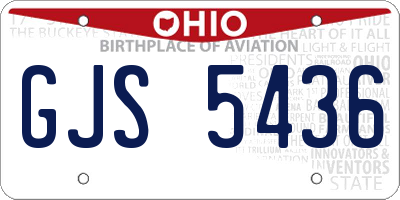 OH license plate GJS5436