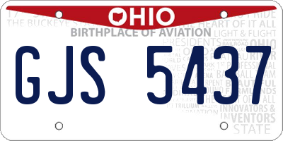 OH license plate GJS5437
