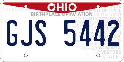 OH license plate GJS5442