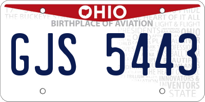 OH license plate GJS5443