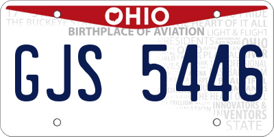 OH license plate GJS5446