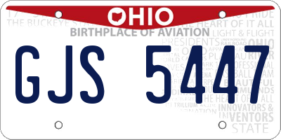 OH license plate GJS5447