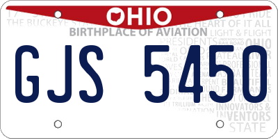 OH license plate GJS5450