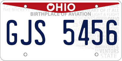 OH license plate GJS5456