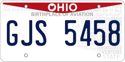 OH license plate GJS5458