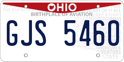 OH license plate GJS5460