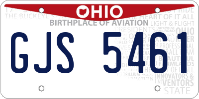 OH license plate GJS5461