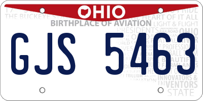 OH license plate GJS5463