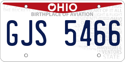 OH license plate GJS5466