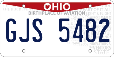 OH license plate GJS5482