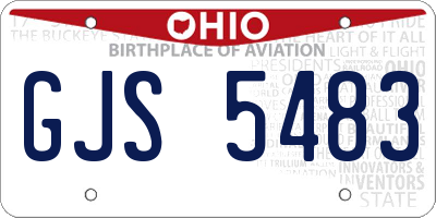 OH license plate GJS5483