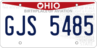 OH license plate GJS5485