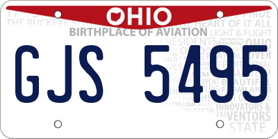 OH license plate GJS5495