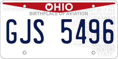 OH license plate GJS5496