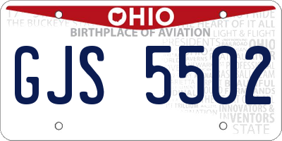 OH license plate GJS5502