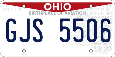 OH license plate GJS5506