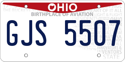 OH license plate GJS5507