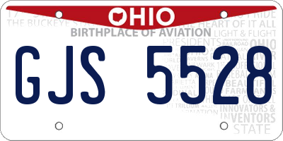 OH license plate GJS5528