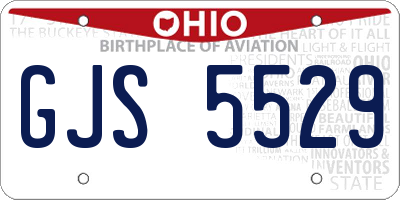 OH license plate GJS5529