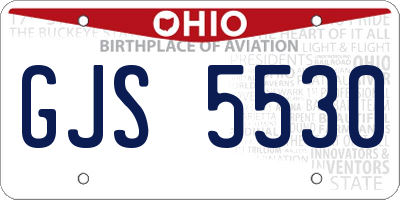 OH license plate GJS5530