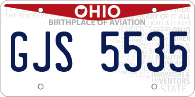 OH license plate GJS5535