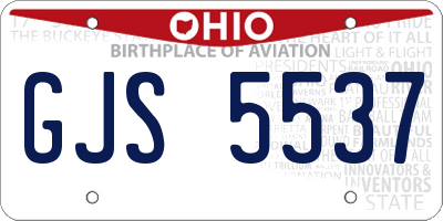 OH license plate GJS5537