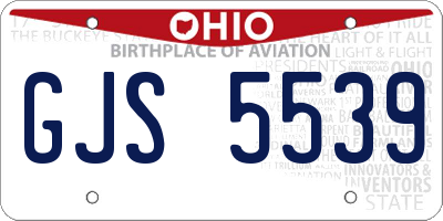 OH license plate GJS5539