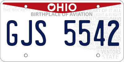 OH license plate GJS5542