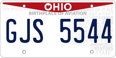 OH license plate GJS5544