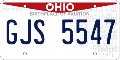 OH license plate GJS5547