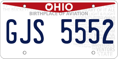 OH license plate GJS5552