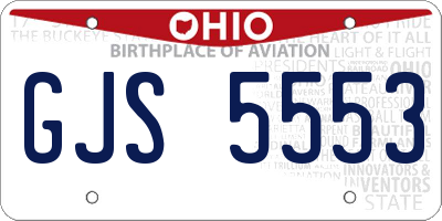 OH license plate GJS5553