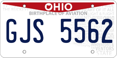 OH license plate GJS5562