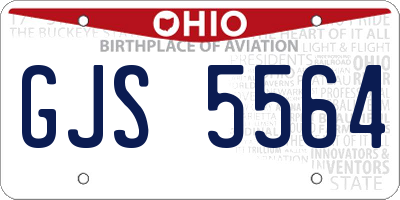 OH license plate GJS5564