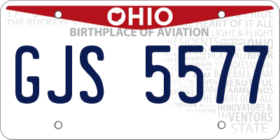 OH license plate GJS5577