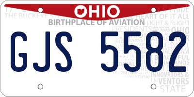 OH license plate GJS5582
