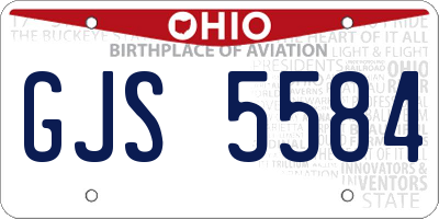 OH license plate GJS5584