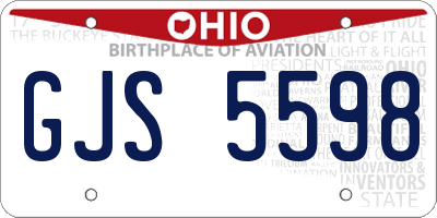 OH license plate GJS5598
