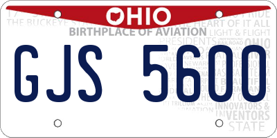 OH license plate GJS5600