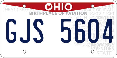 OH license plate GJS5604