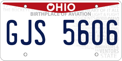 OH license plate GJS5606