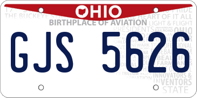 OH license plate GJS5626