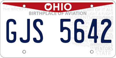OH license plate GJS5642