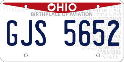OH license plate GJS5652