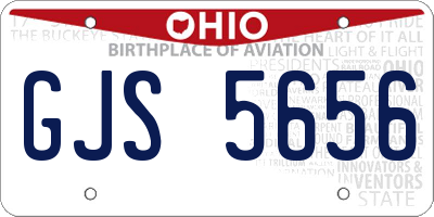 OH license plate GJS5656