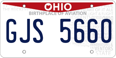 OH license plate GJS5660