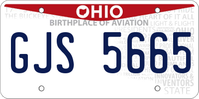 OH license plate GJS5665