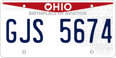 OH license plate GJS5674