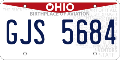 OH license plate GJS5684